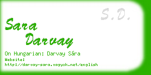 sara darvay business card